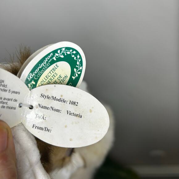 “Victoria” The Bearington Collection Retired Plush Bear W Tags 1082 14" Ivory - Picture 8 of 8
